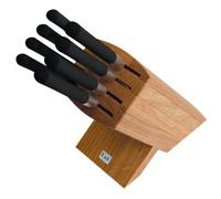 KAI Bloc à couteaux Wasabi Black en chêne, équipé de 8 couteaux, démontable pour le nettoyage - dimensions 31 x 18 x 34 cm - ensemble complet de couteaux de cuisine