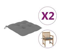 KAI Coussins pour fauteuils/canapés Coussins de chaise 2 pcs Gris 50x50x7 cm Tissu(100 % polyester)