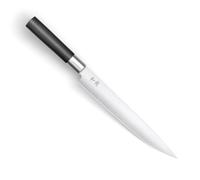 KAI Couteau à jambon Wasabi Black 23,0 cm de longueur de lame - acier inoxydable poli 6A/1K6 58 (±1) HRC - manche en polypropylène noir - couteau à viande - Fabriqué au Japon