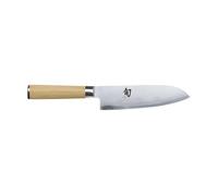 KAI Couteau Santoku Shun Classic Blanc 18 cm — Damas 32 couches, Noyau VG-MAX, Manche en Pakkawood