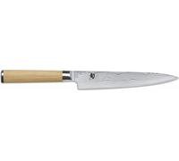 Kai couteau universel Shun Classic White, couteau de cuisine, manche en bois de pakka, acier damassé, longueur de lame 15 cm, DM-0701W