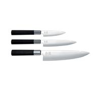 KAI Ensemble de couteau de cuisine & 2 couteaux universels Kai Wasabi Black 3 pièces