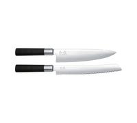 KAI Ensemble de couteau de cuisine et à pain Kai Wasabi Black 2 pièces