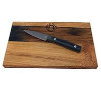KAI Michel Bras Series Quotidien BK-0025 Couteau à éplucher ultra tranchant, lame de 7,8 cm + grande planche à découper en chêne 30 x 20 cm