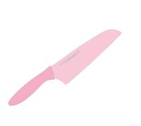 KAI Pure Komachi 2 Santoku 15 cm Longueur de Lame - Acier Inoxydable au Carbone 53 HRC - Revêtement Antiadhésif avec Manche en Polypropylène - Couleur Litchi - Couteau de Cuisine Japonais