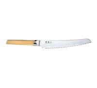 KAI Seki Magoroku Composite Couteau à Pain 23,0 cm - Acier Inoxydable SUS420J2 56 HRC/Acier VG 10 61 HRC - Bois de Pakka à Grain léger - fabriqué à la Main au Japon - Soie complète