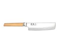 KAI Seki Magoroku Composite Couteau Nakiri 16,5 cm - acier inoxydable SUS420J2 56 HRC/acier VG 10 61 HRC - bois de pakka à grain léger - fabriqué à la main au Japon - soie complète