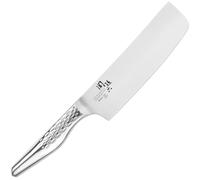 KAI Seki Magoroku Shoso Nakiri 16,5 cm - Acier Inoxydable 5CR15MoV 56 (±1) HRC - Convexe - Manche en Acier Inoxydable 18-8 avec Motif en Diamant - Couteau à Légumes - Fabriqué au Japon