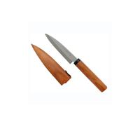 KAI Select Couteau à Fruits avec gaine en bois et manche en bois de cerisier - acier inoxydable SUS420J2 - longueur de la lame 9 cm - couteau utilitaire couteau à fruits couteau d'office"