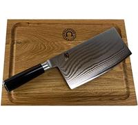 Kai Shun Classic Coffret cadeau | Couteau de chef chinois DM-0712 | Couteau de chef ultra tranchant 18 lames | + grande planche à découper en chêne 30 x 22 cm | VK : 329,- €