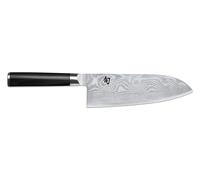 KAI Shun Classic Grand Santoku 19 cm Longueur de Lame - Couteau Damas 32 Couches Noyau VG Max - 61 (±1) HRC - Manche en Pakkawood - Fabriqué au Japon - Couteau de Chef Japonais Forgé