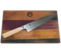 Kai Shun Classic White Set | Couteau de chefDM-0706 W | Lame 20 cm | Couteau Japonais Ultra chargé en Acier damassé | + Grande Planche à découper en chêne 30 x 18 cm | VK : 259,- €