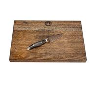 Kai Shun Nagare NDC-0700 Couteau d'office professionnel | Lame en acier damassé 72 couches de 9 cm + grande planche de cuisine gris basalte 34 x 21 cm, fait main