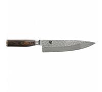 KAI Shun Premier Tim Mälzer Couteau de Chef Japonais 20 cm - Noyau VG-MAX 61 HRC, Acier Damas Poli de 32 Couches - bois de pakka Marron Moyen - Finition Martelée - Fabriqué au Japon