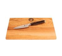Kai Shun Tim Mälzer Set d'offres | Couteau d'office ultra tranchant TDM-1700 Lame de 9 cm en acier damassé 32 couches | + Grande planche à découper 30 x 22 cm