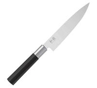 KAI Wasabi Black Couteau Utilitaire 15,0 cm de longueur de lame - acier inoxydable poli 6A/1K6 58 (±1) HRC - poignée en polypropylène noir - couteau polyvalent - Fabriqué au Japon