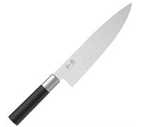 KAI Wasabi Couteau de Chef Noir 20.0 cm de longueur de lame - acier inoxydable poli 6A/1K6 58 (±1) HRC - manche en polypropylène noir - couteau de chef, couteau de cuisine - Fabriqué au Japon