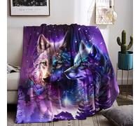 KAIDAARTLH Couverture de canapé de Wolf, Couverture Douillette pour Enfant, jeté en Microfibre pour canapé et Voyage (Wolf-2, 150x200cm)