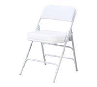 KAIHAOWIN Chaises pliantes en métal avec rembourrage en vinyle, confortables, pliables, avec coussin ultra-épais, Blanc