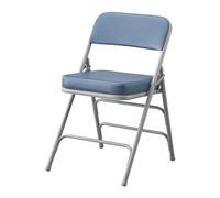 KAIHAOWIN Chaises pliantes, ultra épaisses, rembourrées, chaise pliante pour l'intérieur, en métal, confortable, avec coussin doux, bleu