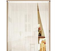 Kaikoon Rideau à fils blanc perle crème 150 cm x 300 cm (l x h) - Séparateur de pièce et rideau de porte