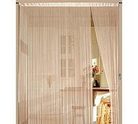 Kaikoon Rideau à fils Caramel - 150 cm x 300 cm (l x h) - Séparateur de pièce et rideau de porte