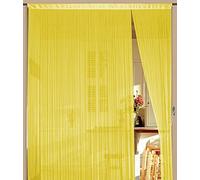 Kaikoon Rideau à fils jaune 90 cm x 240 cm (l x h) - Séparateur de pièce et rideau de porte