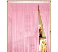 Kaikoon Rideau à fils rose 90 cm x 240 cm (l x h) - Séparateur de pièce et rideau de porte