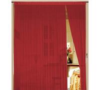Kaikoon Rideau à fils rouge 150 cm x 300 cm (l x h) - Séparateur de pièce et rideau de porte