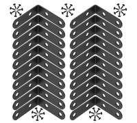 KAILIKETIY 20 Pièces Équerre en Fer Peint Noir, Renforcée avec Trous Pré-percés, pour Étagères et Chaises, Prévient L'inclinaison et L'affaissement Bureaux et Maisons