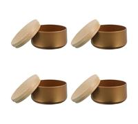 KAILIKETIY 4pièces Cire Parfumée Boîtes avec Couvercle Bois Cire Contenant pour Bougies Épices Bijoux Doré pour Décoration Maison Mariage Cadeaux