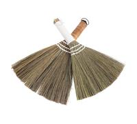 KAILIKETIY Balai d'extérieur en paille naturelle 2 pièces, de nettoyage paille, pour poussière, porche et sols en bois, tressé à, sans rayures