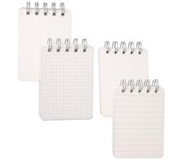KAILIKETIY Blocs-notes à Spirale Lignées Lot de 4 A7 10,6 X 7,7 Cm, Fiches Bristol à Anneaux Quadrillées Pointillées et Vierges, Carnet Détachable pour Étudiants, Bureau et Organisation