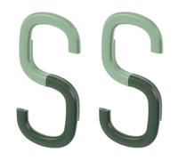 KAILIKETIY Crochets Pliables en Abs Vert 2 Pièces, Crochets Multifonctions en S et O, Support Charge 1,5 Kg pour Accessoires de Salle de Bain Cuisine