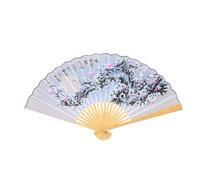 KAILIKETIY Grand Éventail Pliant Chinois en Bambou et Papier Kraft, Ventilateur Portable Décoratif à Main, Style Oriental Ancien, pour Salon et Réunions D'église