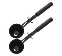 KAILIKETIY Lot de 2 Cuillères Doseuses à Expresso en Plastique Noir avec Entonnoir, Réutilisables et Lavables, Cuisine Maison et Ingrédients de Cuisson