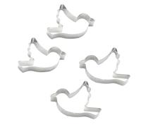 KAILIKETIY Moule à Gâteau Pigeon en Acier Inoxydable 4 Pcs Anti-rouille Facile à Démouler pour Fruits et Légumes, pour Pâtisserie DIY et Atelier Professionnel