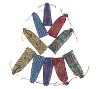 KAILIKETIY Paquet de Rangement pour Peigne en Tissu Cordon, Fermeture Sécurisée, Design Brodé Chinois Élégant, Lot de 10 Pièces, pour Voyage et Emballage Présent