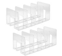 KAILIKETIY Serrage-Livres Simple et Solide pour Bureau 2 Pièces en Plastique Organiseur de Documents Support Transparent pour Éviter Le Désordre, pour Bureau ou Salon