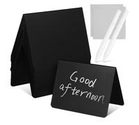 KAILIKETIY Set de 20 Mini Ardoises A de A, 100x75 Mm, Double Face, Noir Mat avec 2 Feutres Effaçables Blancs et 2 Chiffons de Nettoyage, pour Buffet et Mariage