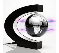 KAIMC Globe à lévitation magnétique avec carte du monde, cadre LED et commande tactile, lampe globe rotative anti-gravité pour bureau et maison