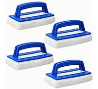 Kaimeilai 4 Pcs Brosse Éponge Brosse Ligne d'eau, Brosse De Nettoyage Brosse De Piscine en Plastique avec Poignées Brosse, Outil de Nettoyage pour Nettoyer Piscine Spa Baignoires Plancher Mur, Bleu