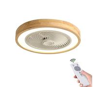 Kairry Bois Ventilateur De Plafond Silencieux avec éclairage 36W Plafonnier Ventilateur LED Dimmable Télécommande Fan Lustre Moderne Lampe De Plafond pour Chambre d'enfant Salon Restaurant Bureau