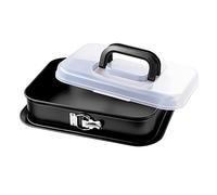 Kaiser Inspiration Moule à charnière carré 36 x 24 cm (14 x 9,5 po) rectangulaire avec couvercle, moule à tiramisu revêtement antiadhésif, poignée pliante, moule à gâteau carré