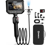 KAIWEETS Caméra endoscopique KBA01 avec lumière, écran 4,3" IPS, 1080P, rotation 210° bidirectionnelle, IP67 étanche, 8 LEDs, tuyau flexible de 1,5m, pour véhicules & tuyaux