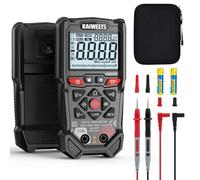 KAIWEETS Multimètre Numérique à Boutons 4000 Counts, Multimètre Auto-Ranging TRMS, NCV, Testeur Fil Phase, Mesure Tension AC/DC, Courant, Résistance, Continuité, Capacité, écran LCD Rétroéclairé
