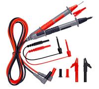 KAIWEETS Sondes de Multimètre, Kit de Test en Silicone Souple pour électricien, Cordons de Mesure avec Pinces Crocodiles et Sonde à Aiguille
