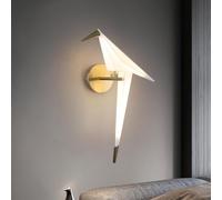 kaixunl Applique Murale Moderne Grue En Papier Doré Oiseau LED Appliqu Mural, 3000K Abat Jour Acrylique Chaud Base MéTallique Applique Murale IntéRieure Chambre Bureau Salle De Lecture 50cm*20cm
