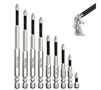 KAIYAYA 9 Pièces Embout Visseuse Aimanté Magnétique Embout Visseuse Long Multifonction Tournevis Torx 25/50/65/70/75/90/100/120/150 cm Embouts Torx Antidérapant pour Perceuse Électrique
