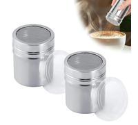 kaiyaya Lot de 2 saupoudreuses en acier inoxydable - Avec tamis fin et couvercle - Saupoudreuse à poudre pour une saupoudrage précise - Passe au lave-vaisselle